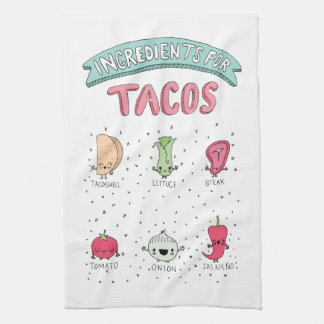 Cute Taco-illustratie Theedoek