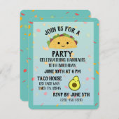 Cute Taco Party Invitation (Devant / Derrière)