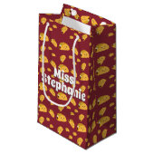 Cute Taco Pattern Name Gift Bag Klein Cadeauzakje (Voorkant Gekanteld)