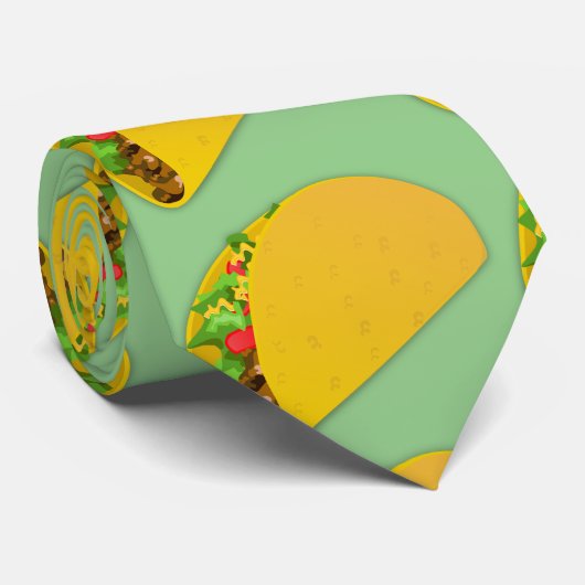 Cute Taco Pattern  Stropdas (Opgerold)