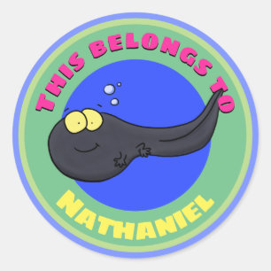 Cute tadpole cartoon ronde sticker