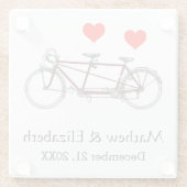 cute tandem - aangepaste bruiloft glazen onderzetter (Achterkant)