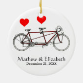 cute tandem - aangepaste bruiloft keramisch ornament (Achterkant)