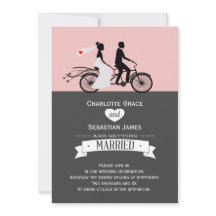 Cute Tandem Bike Bride and Groom Wedding