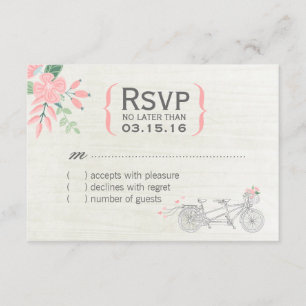Cute Tandem Bike RSVP-kaarten RSVP Kaartje