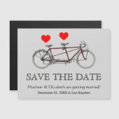 cute tandem fiets Wedding Save the Date Magnetische Uitnodiging (Voorkant / Achterkant)