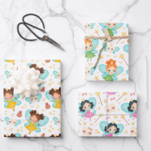 Cute Tandfeeën Inpakpapier Set van 3 Vel