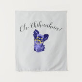 Cute Tapisserie de Chihuahua bleu Abstrait (Devant)