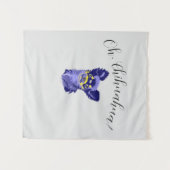 Cute Tapisserie de Chihuahua bleu Abstrait (Devant (Horizontal))