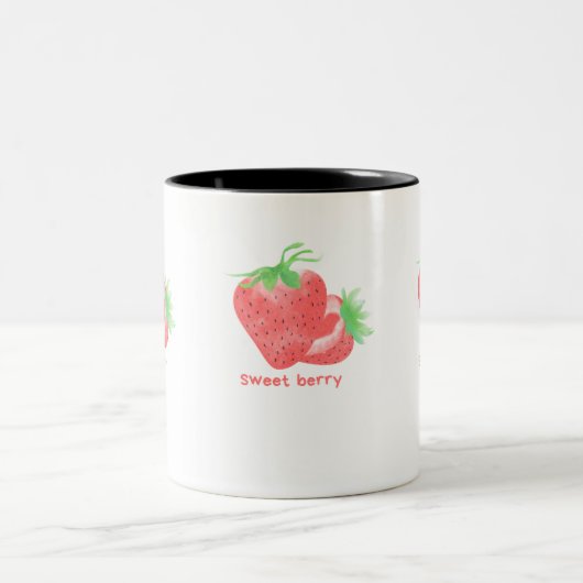Cute tasse de café fraise (Centre)