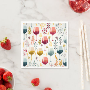 Cute tasses à vin serviettes en papier