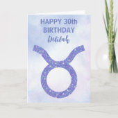 Cute Taurus Astrology Sign Custom Paars Birthday Kaart (Voorkant)