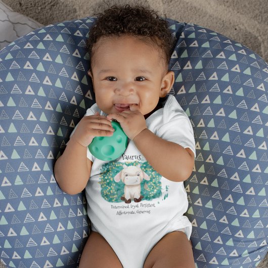 Cute Taurus Bull Waterverf Zodiac Romper