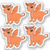 Cute Taurus Dragon design zodiac stickers (Devant)