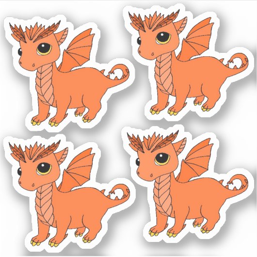 Cute Taurus Dragon design zodiac stickers (Devant)