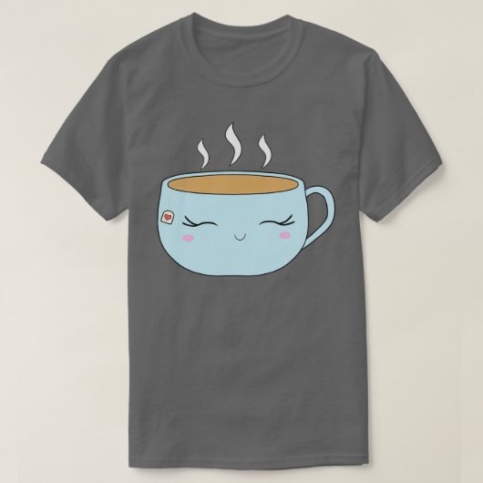 Cute Tea Cup Blue T-shirt (Design voorkant)