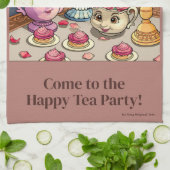 Cute Tea Cup Party Serviettes de cuisine (Plié)