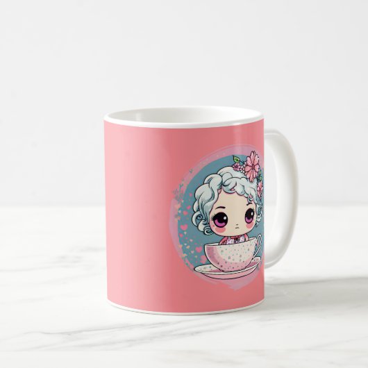 Cute Tea Cup Poupée Mug (Devant droit)