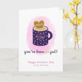 Cute Tea Lover Beauful Quote-Moederdag Kaart (Gele Bloem)