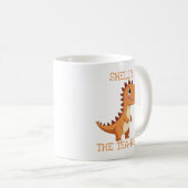 Cute Tea-Rex Dinosaur Personalized Name Koffiemok (Voorkant rechts)