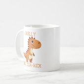 Cute Tea-Rex Dinosaur Personalized Name Koffiemok (Voorkant links)