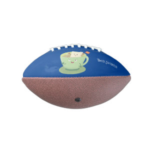 Cute teabag cup cartoon humor american football