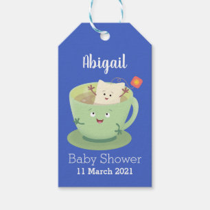 Cute teabag cup cartoon humor cadeaulabel