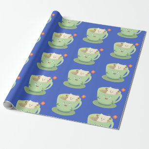 Cute teabag cup cartoon humor cadeaupapier