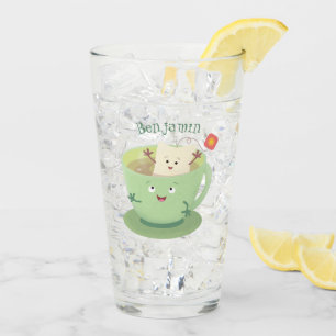 Cute teabag cup cartoon humor glas