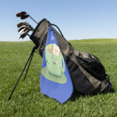 Cute teabag cup cartoon humor golfhanddoek (Groen)