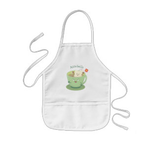 Cute teabag cup cartoon humor kinder schort