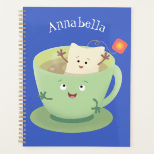 Cute teabag cup cartoon humor planner