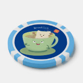 Cute teabag cup cartoon humor poker chips (Enkel)
