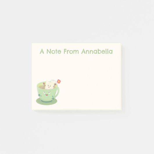 Cute teabag cup cartoon humor post-it® notes (Voorkant)