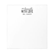 Cute Teach With Love Trendy Typography Heart