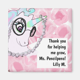 Cute Teacher Appreciance Unicorn Bedankt Magnet Magneet