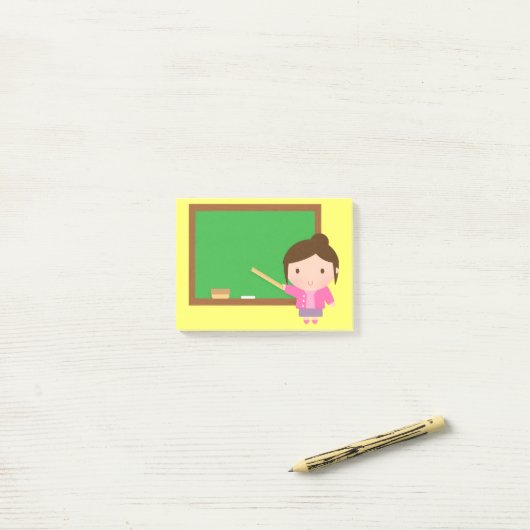 Cute Teacher Chalkboard Post-it® Notes (Op bureau)