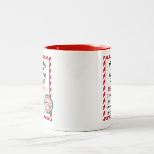 Cute Teacher Christmas Gift Nice List Mug Tweekleurige Koffiemok (Center)