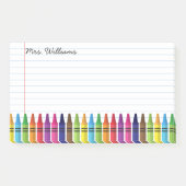Cute Teacher Elementary School Crayons Aangepaste  Post-it® Notes (Voorkant)