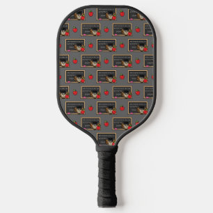 Cute Teacher Owl met Apple Cartoon Pickleball Paddle