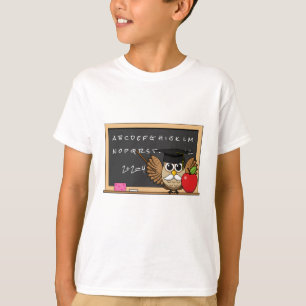 Cute Teacher Owl met Apple Cartoon T-shirt