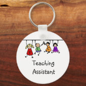 Cute Teaching Assistant met Kinder Cartoon Sleutelhanger (Voorkant)