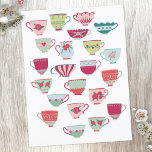 Cute Teacup<br><div class="desc">Une prise moderne sur une jolie porcelaine vintage rétro ou tasses à thé en porcelaine. Mets la bouilloire ! Art original de Nic Squirrell.</div>
