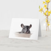 Cute Teacup Chinchilla Gray Kaart (Gele Bloem)