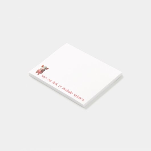 Cute Teacup Pig Personalize Notes (Schuin)