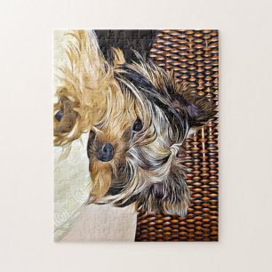 Cute Teacup Yorkie Yorkshire Terrier Digital Art Legpuzzel