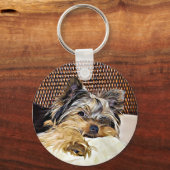 Cute Teacup Yorkie Yorkshire Terrier Digital Sleutelhanger (Voorkant)