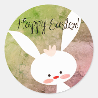 Cute teal bunny happy Easter stickers