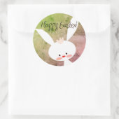 Cute teal bunny happy Easter stickers (Sac)