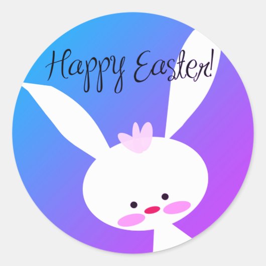 Cute teal bunny happy Easter stickers (Devant)